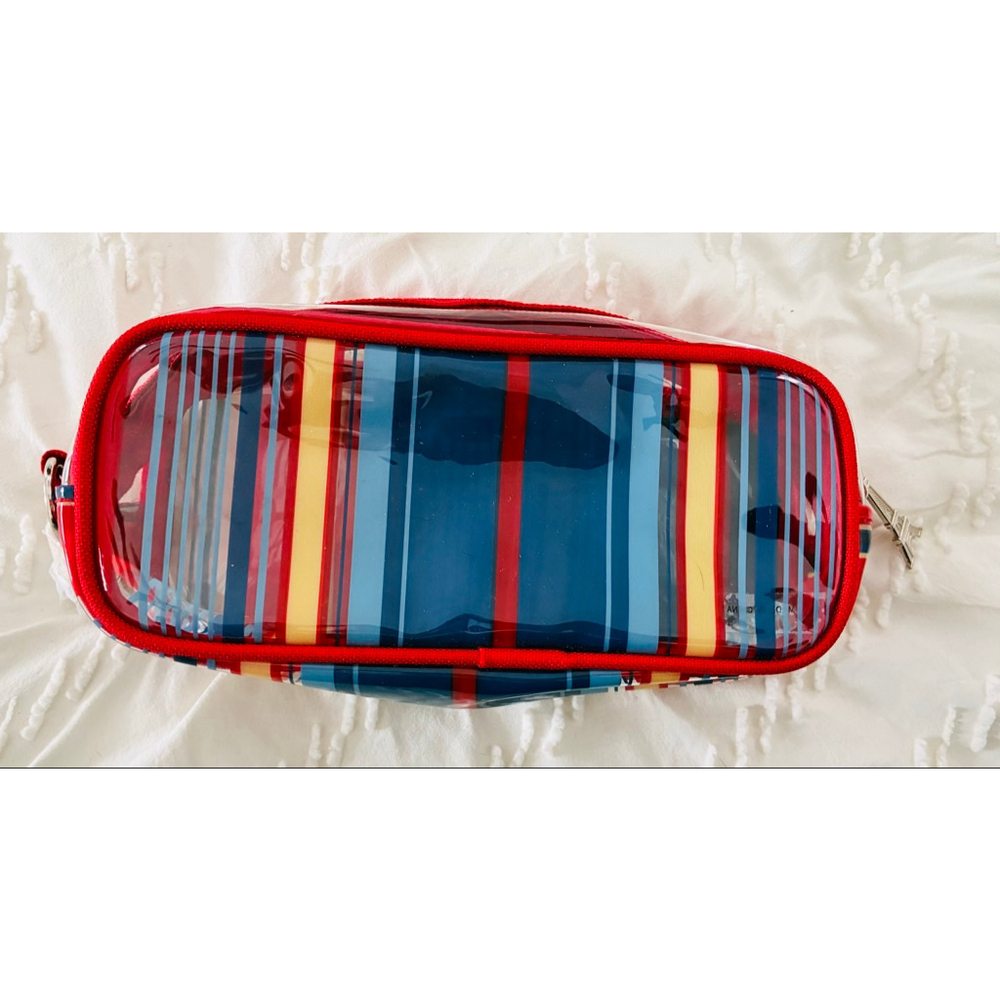 Lancome Zippered Makeup Bag Case Pouch - Clear Plastic Effiel Tower new
